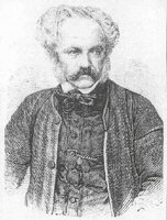 Porträtradierung Franz von Kobells mit Backenbart im hohen Alter.