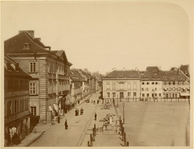 Historische Schwarz-weiß Photographie des Landauer Rathausplatzes.